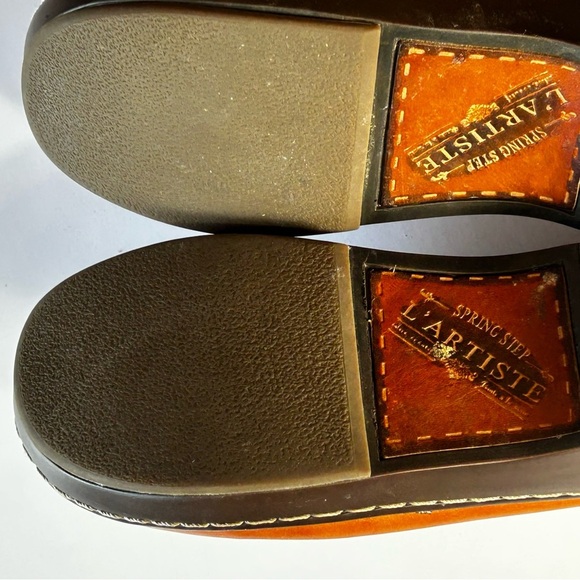 L'ATISTE Spring Step Chino Camel Brown Leather Clogs Size 41EU /11 US - Picture 10 of 13